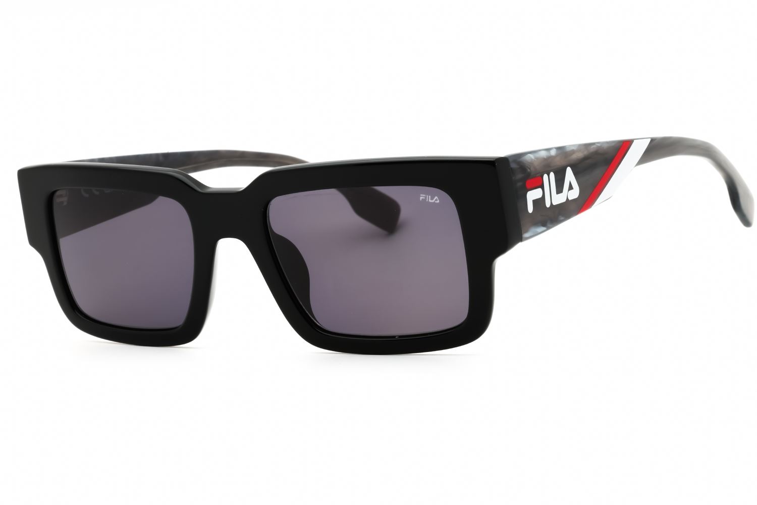 LENTES DE SOL RECTANGULAR FILA SFI314 NEGRO BRILLANTE Y GRIS